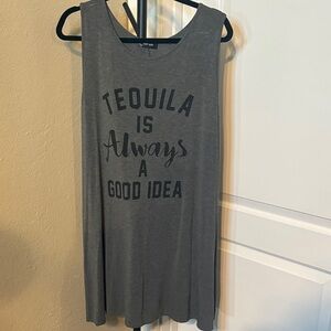 Gray Sleeveless Nightshirt